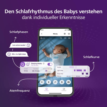 AVENT Premium Connected -itkuhälytin kameralla SCD973/26, valkoinen