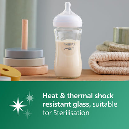 Philips Avent Natural Response klaasist lutipudel 240 ml, 3+ kuud