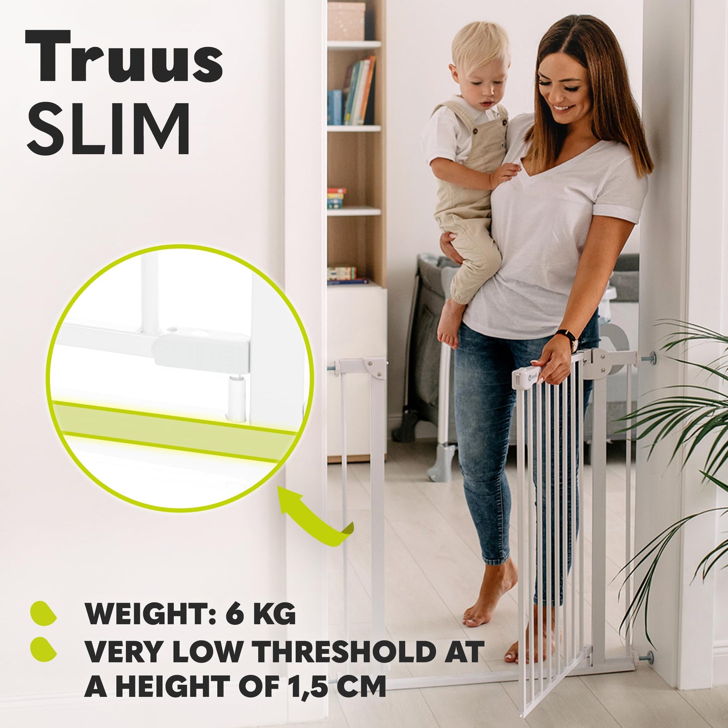 Lionelo Truus Slim turvavärav 75–105 cm, puurimiseta paigaldus