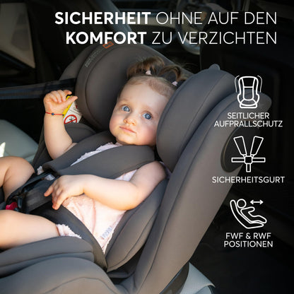 KikkaBoo i-MOOVE 2 i-Size turvatool 40–150 cm ISOFIX ja 360° pööratav – armee roheline