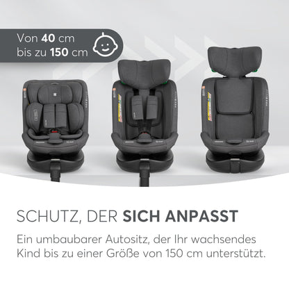 KikkaBoo i-SECURE 360° pöörlev turvatool 0–36 kg / 40–150 cm, tumehall