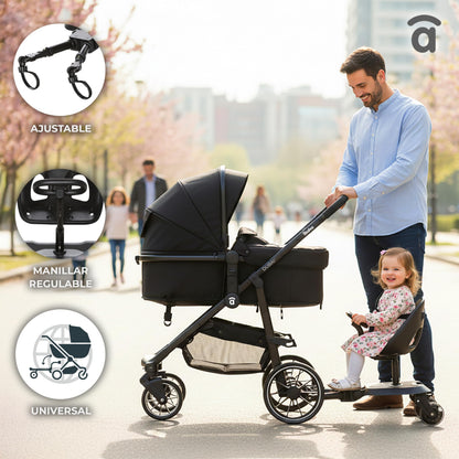 Asalvo Go Seat 2-in-1 universaalne jalutuskäru lisaiste, must, 2-5 a, kuni 20 kg