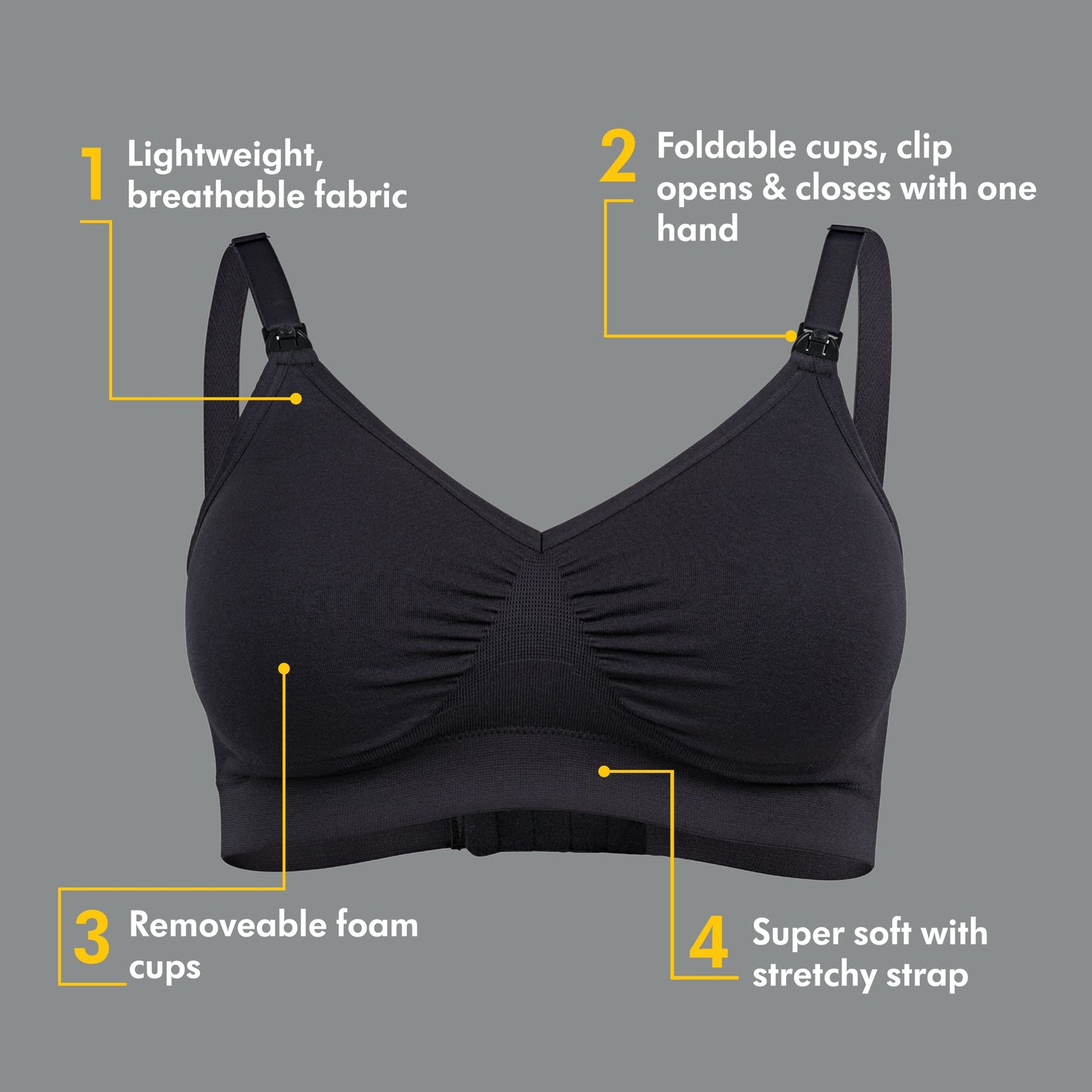 Medela Comfy rasedus- ja imetamisrinnahoidja, must, suurus M