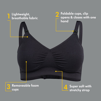 Medela Comfy rasedus- ja imetamisrinnahoidja, must, suurus M