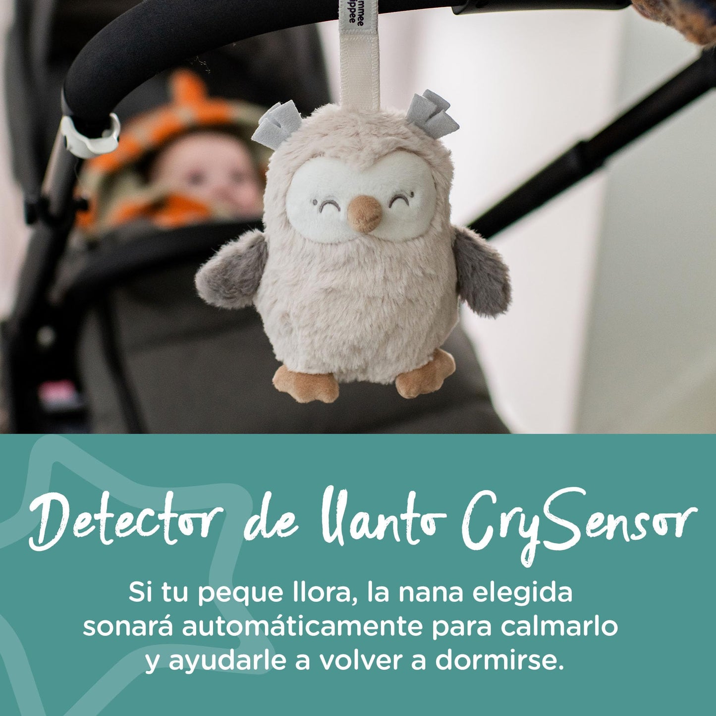 Tommee Tippee Mini Ollie Owl reisi-unerahustaja, CrySensor, USB-laetav