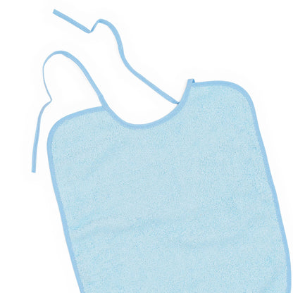 Ti TIN froteeruokalaput nauhakiinnityksellä, 3 kpl, 32 × 36 cm, sininen ja keltainen (1 vuoden iästä alkaen)
