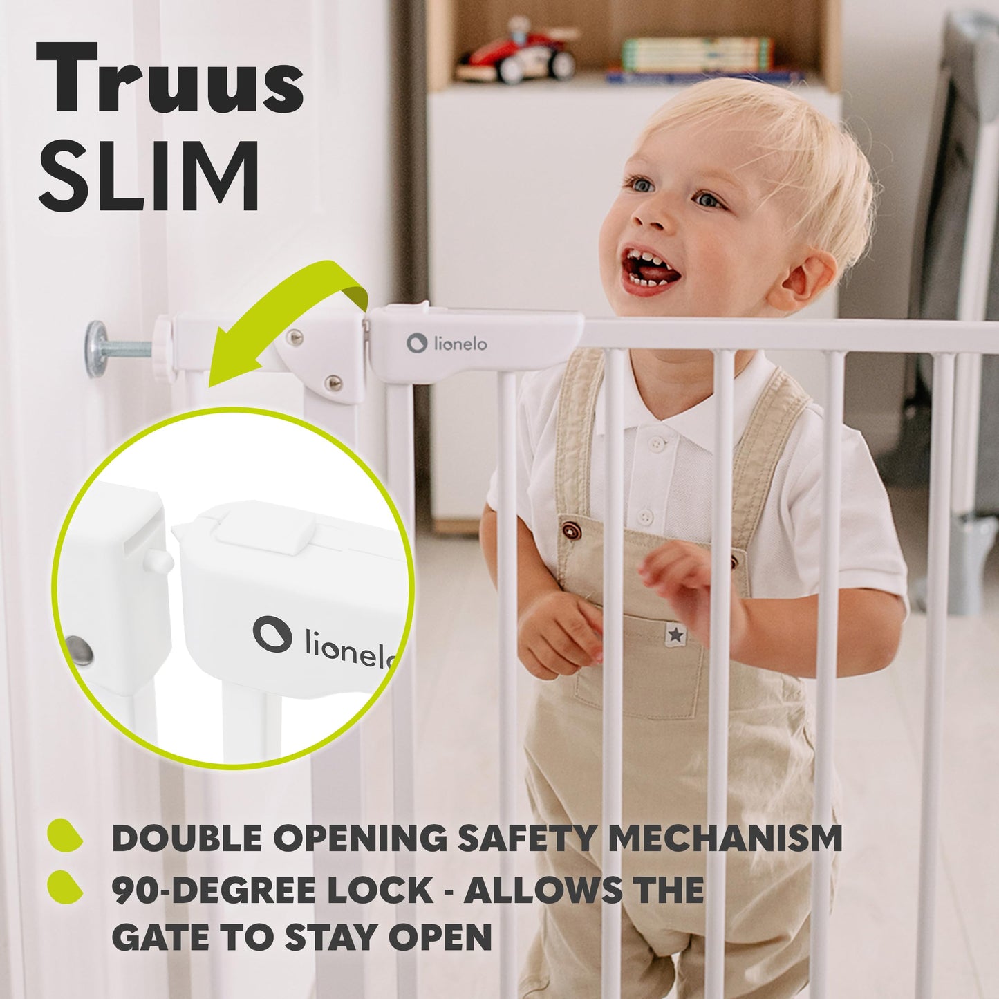 Lionelo Truus Slim turvavärav 75–105 cm, puurimiseta paigaldus