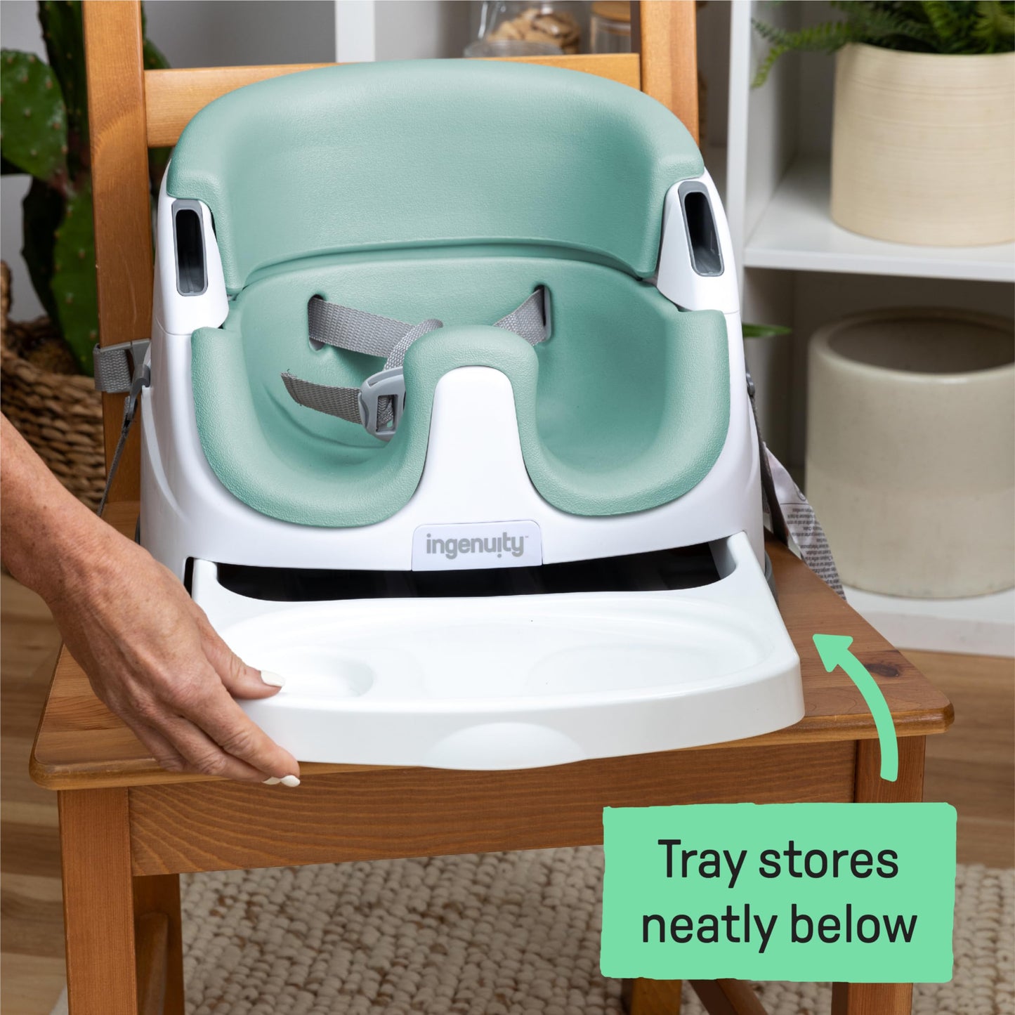 Ingenuity 2-ühes söögitooli iste Baby Base 2-in-1, Mist, alates 6 kuust