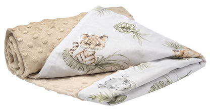 Medi Partners beebitekk 75 × 100 cm, puuvill ja pehme plüüs – Safari/beez