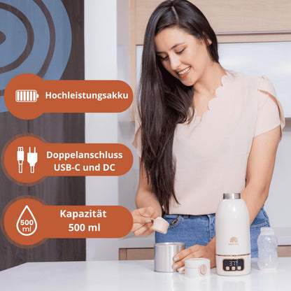 JOLLY MINO kaasaskantav piima- ja veesoojendaja 500 ml, valge