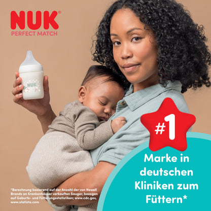 NUK Perfect Match lutipudel 0-3+ kuud, 150 ml ja 260 ml, Rainbow, 4 tk