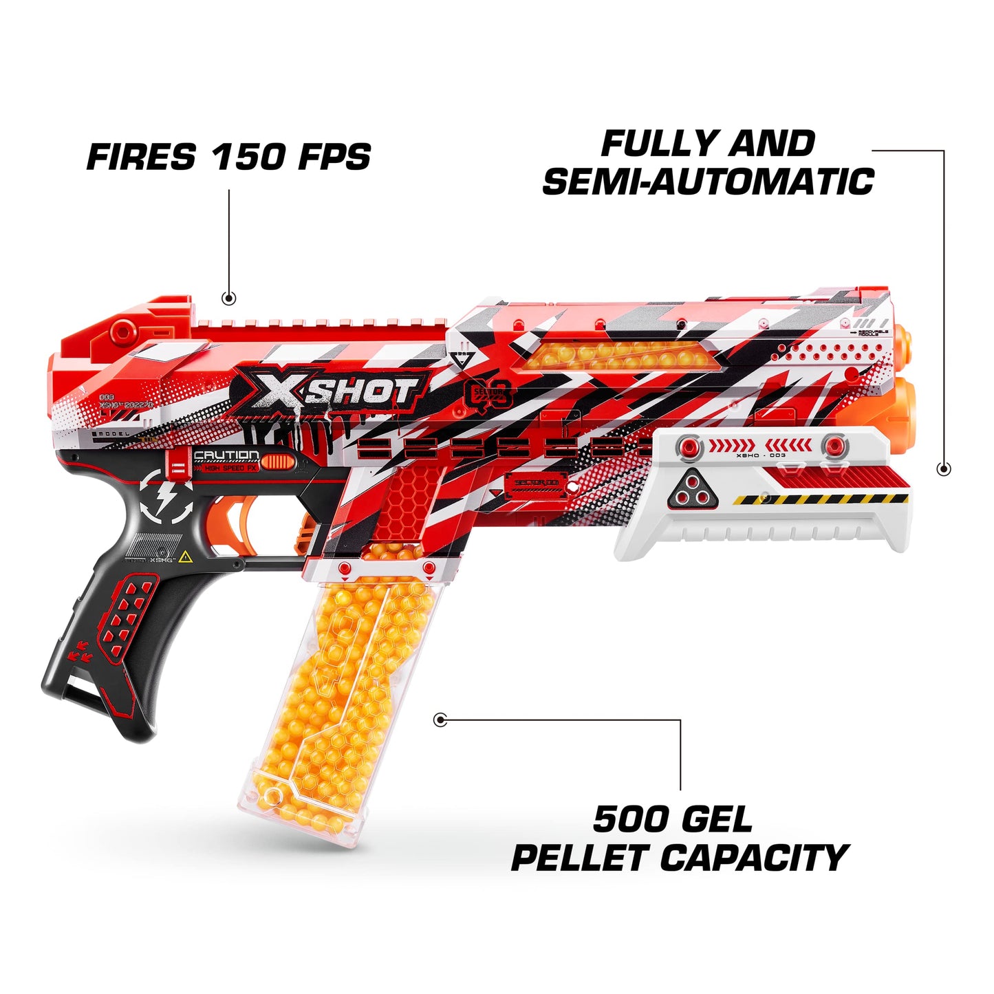 XSHOT Hyper Gel Clutch mängupüstol, manuaalne, koos 5000 geelikuuliga, 14+