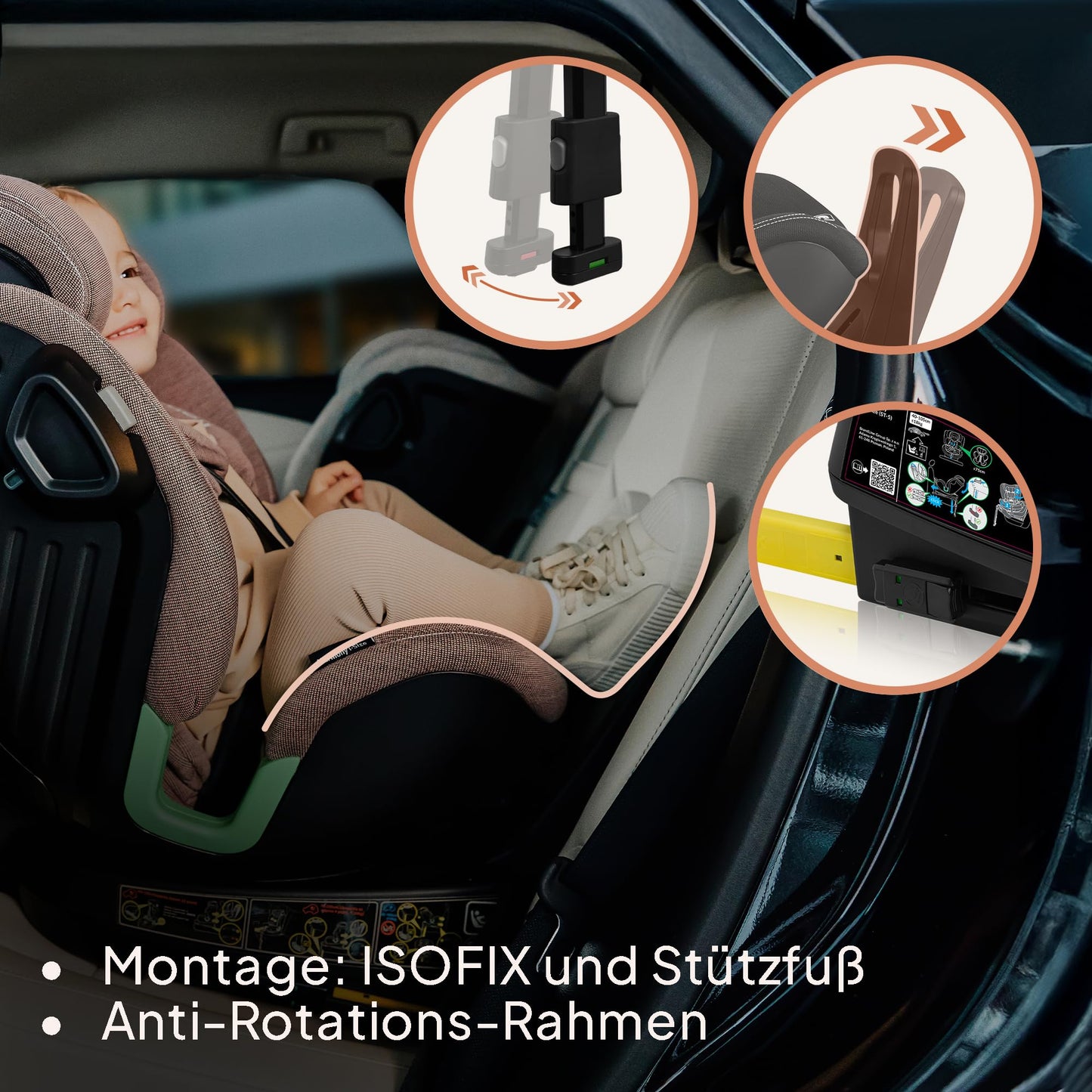 Lionelo HARMONY I-SIZE turvatool 360° pöörlev, roosa, 40-150 cm