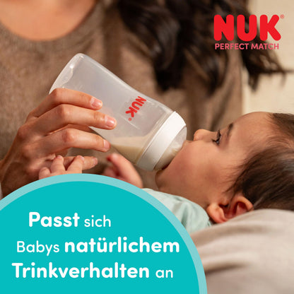 NUK Perfect Match lutipudel 0-3+ kuud, 150 ml ja 260 ml, Rainbow, 4 tk