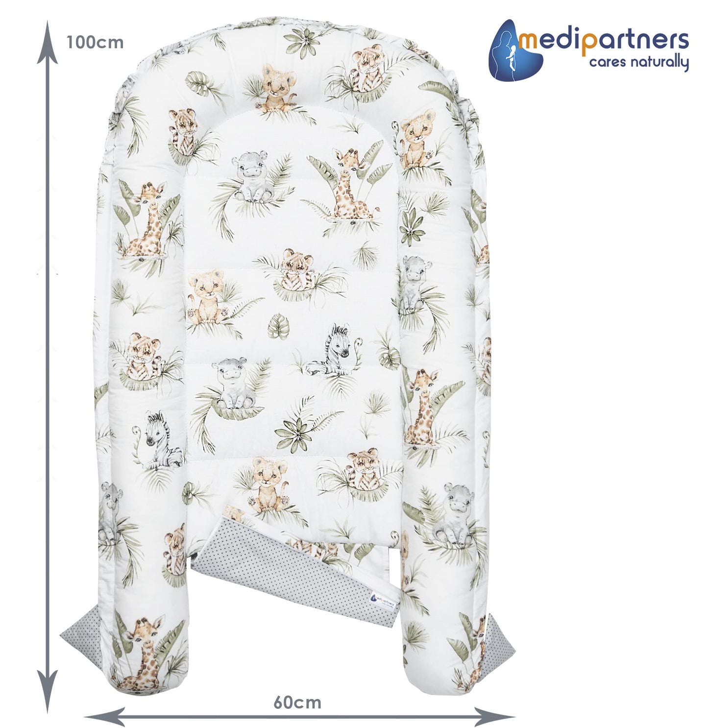 Medi Partners beebipesa komplekt 5-osaline 100 × 60 cm, Safari beež