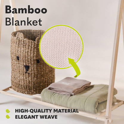 Lionelo bambusest beebitekk 100×75 cm, 100% puuvill, antibakteriaalne ja hüpoallergeenne, beež