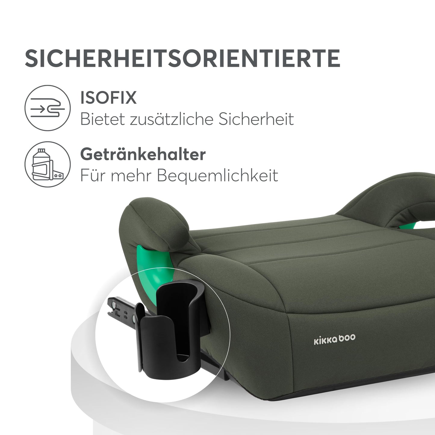 Kikka Boo i-Pop booster iste ISOFIX, i-Size, hall, 22-36 kg, 7-12 a