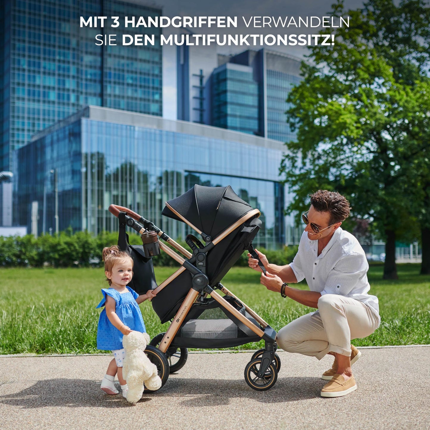 Kinderkraft ESME 2-ühes lapsevanker kuni 25 kg, hall