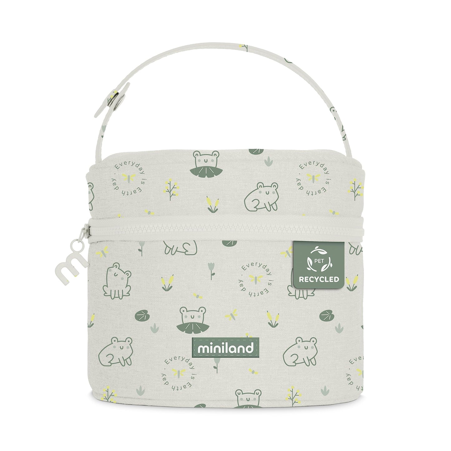 Miniland Go Ecosquare Frog komplekt: 2 klaasist toidukarpi + termokott, 210 ml