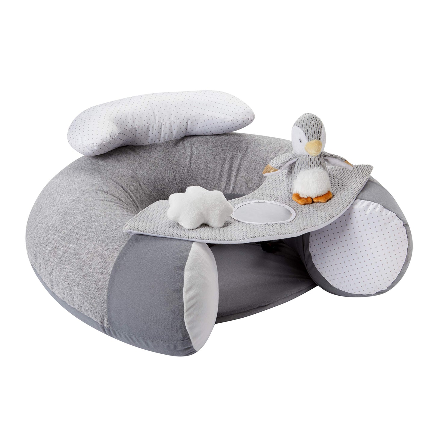 Nuby Penguin Sit-Me-Up täispuhutav iste mängualusega, 6+ kuud