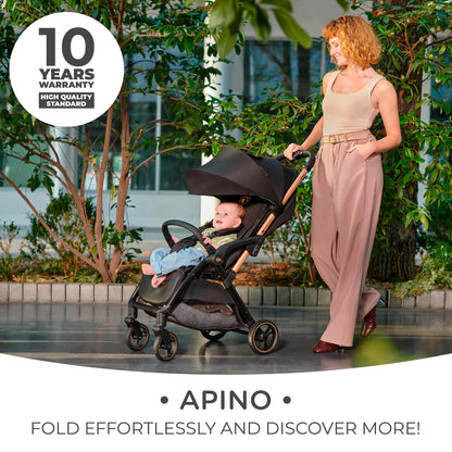 Kinderkraft APINO kerge jalutuskäru kuni 24 kg, auto-fold süsteemiga, hall