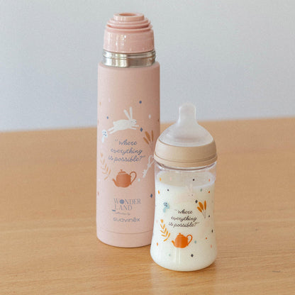 Suavinex roostevabast terasest termos 500 ml, roosa (Wonderland kollektsioon)