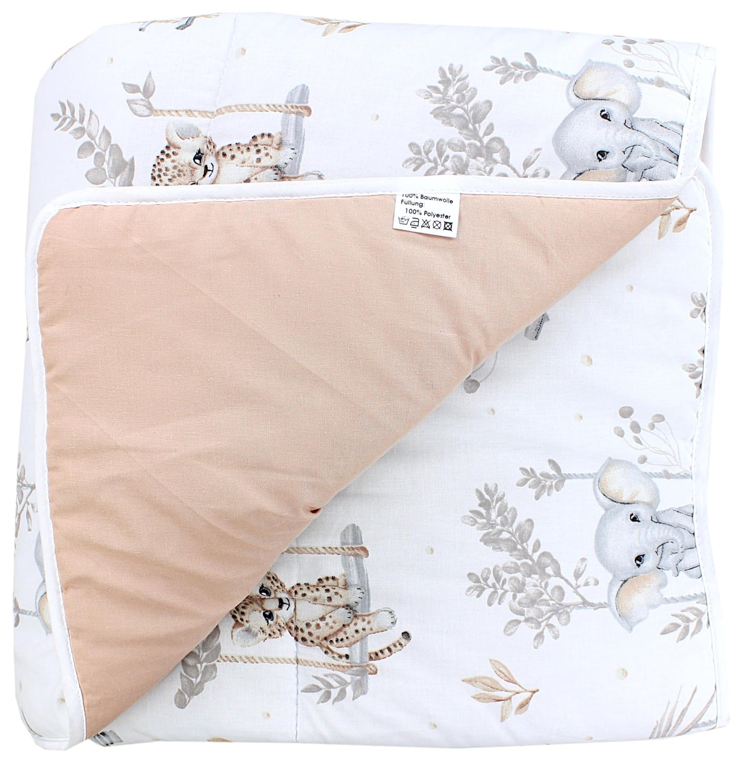 TupTam pehme XXL mängumatt beebile 120 × 120 cm – Safari Swing Beige