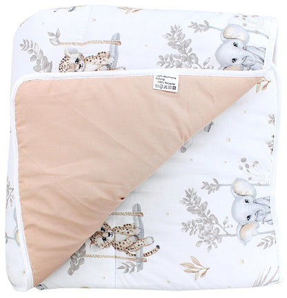 TupTam pehme XXL mängumatt beebile 120 × 120 cm – Safari Swing Beige
