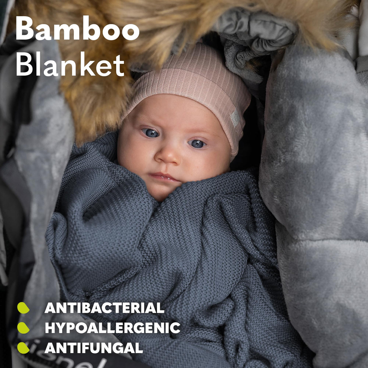 lionelo musliintekk Bamboo Baby Blanket 100 x 75 cm, münt