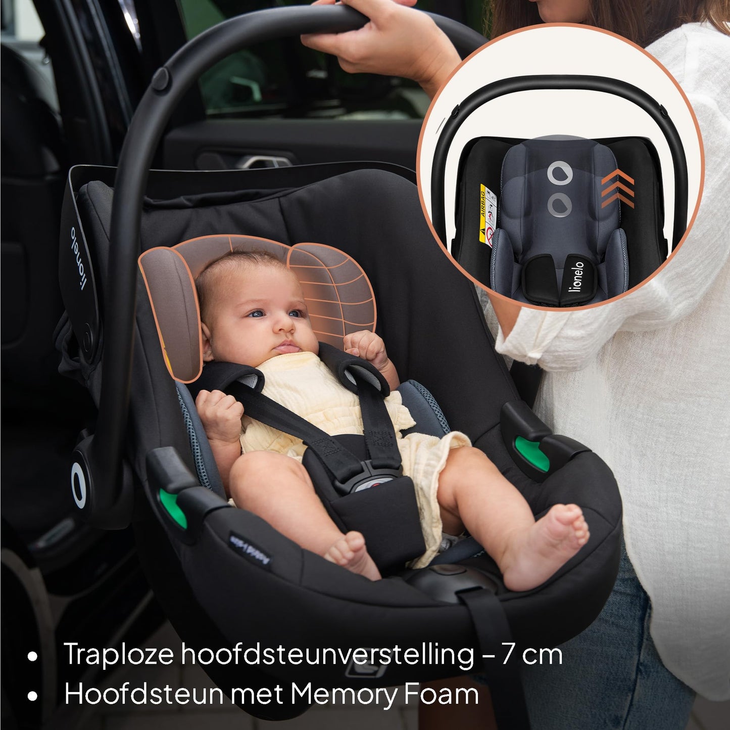 Lionelo Astrid i-Size turvahäll 40–87 cm (R129), ADAC testitud, must