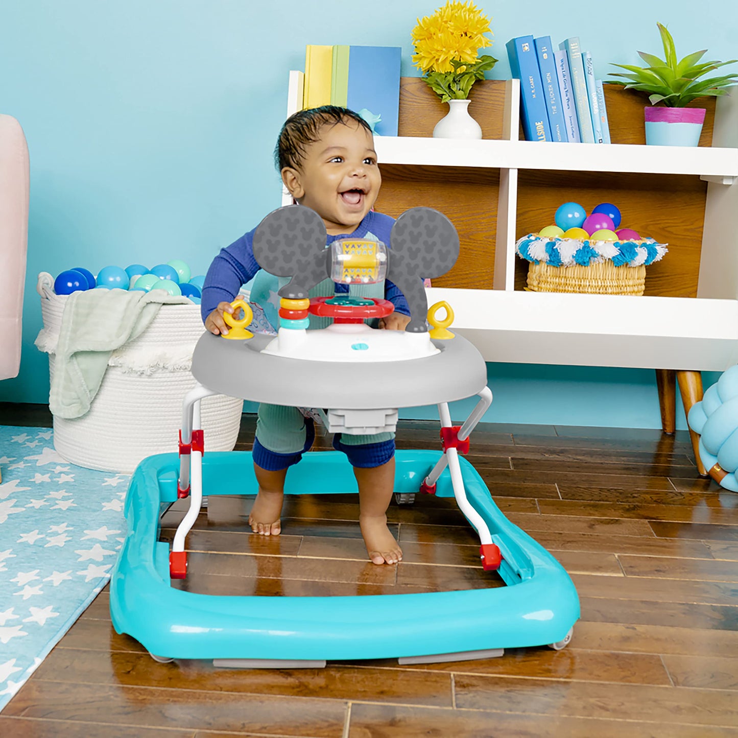 Bright Starts Disney Baby Mickey Mouse 2-ühes mängu- ja kõndimistugi, sinine, mudel 12824