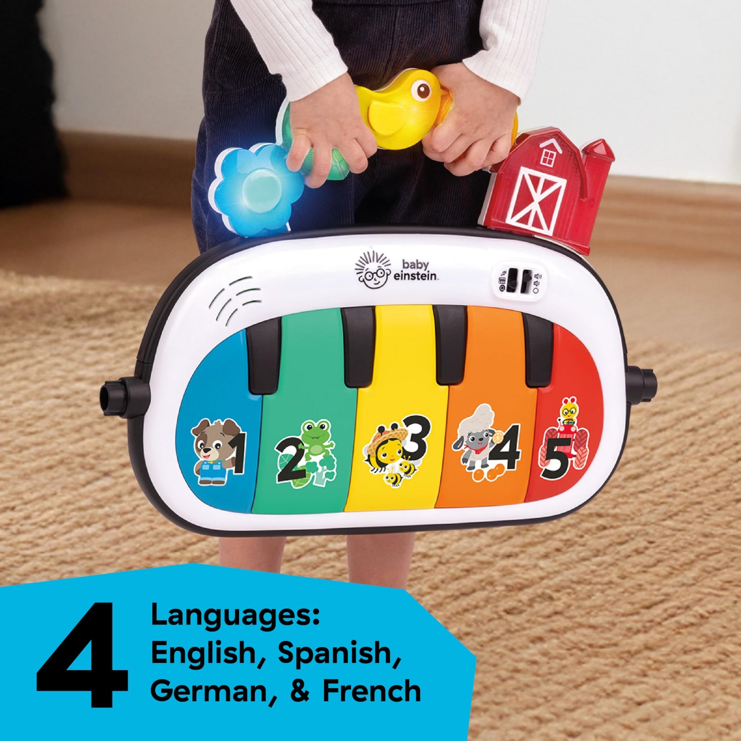 Baby Einstein Kickin Tunes Farm Explorers 4-ühes mängumatt klaveriga, roheline