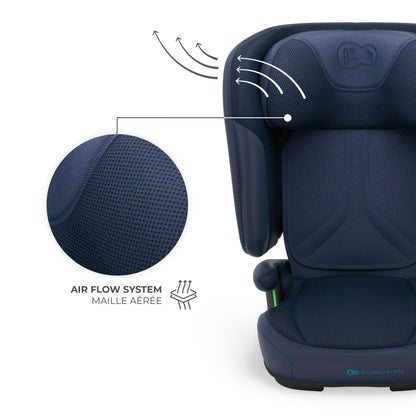 Kinderkraft UNITY 2 i-Size klapitav turvatool 100–150 cm, ISOFIX, tumesinine