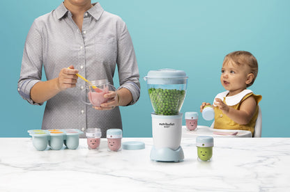 NutriBullet Baby beebitoidu mikser ja tarvikud, 200 W, hõbedane