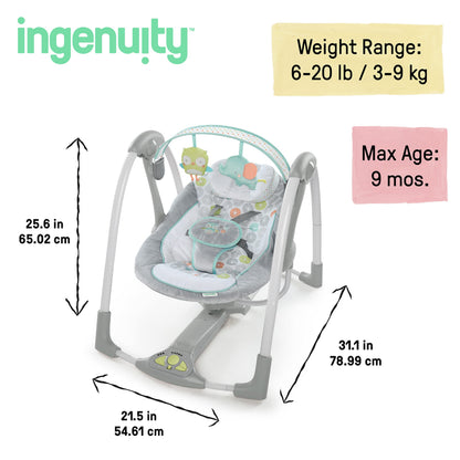 Ingenuity kaasaskantav beebikiik Swing and Go, alates sünnist kuni 9 kg