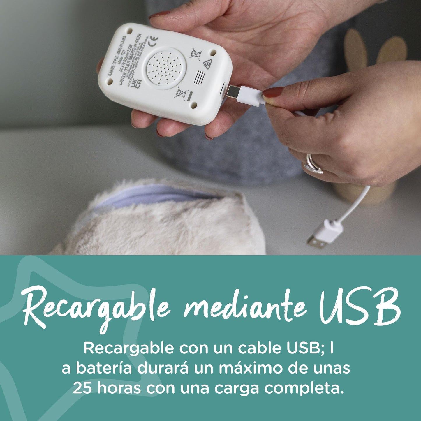Tommee Tippee Mini Ollie Owl reisi-unerahustaja, CrySensor, USB-laetav