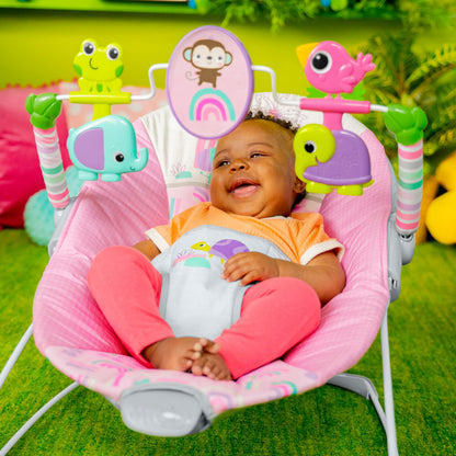 Bright Starts Pink Paradise lamamistool vibratsiooniga, 0–6 kuud