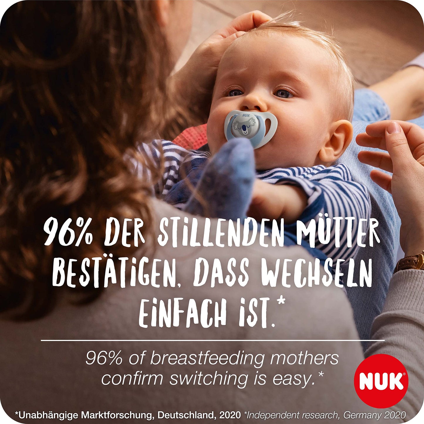 NUK Star Day &amp; Night lutt 18-36 kuud, sinine, 4 tk, lehtefektiga