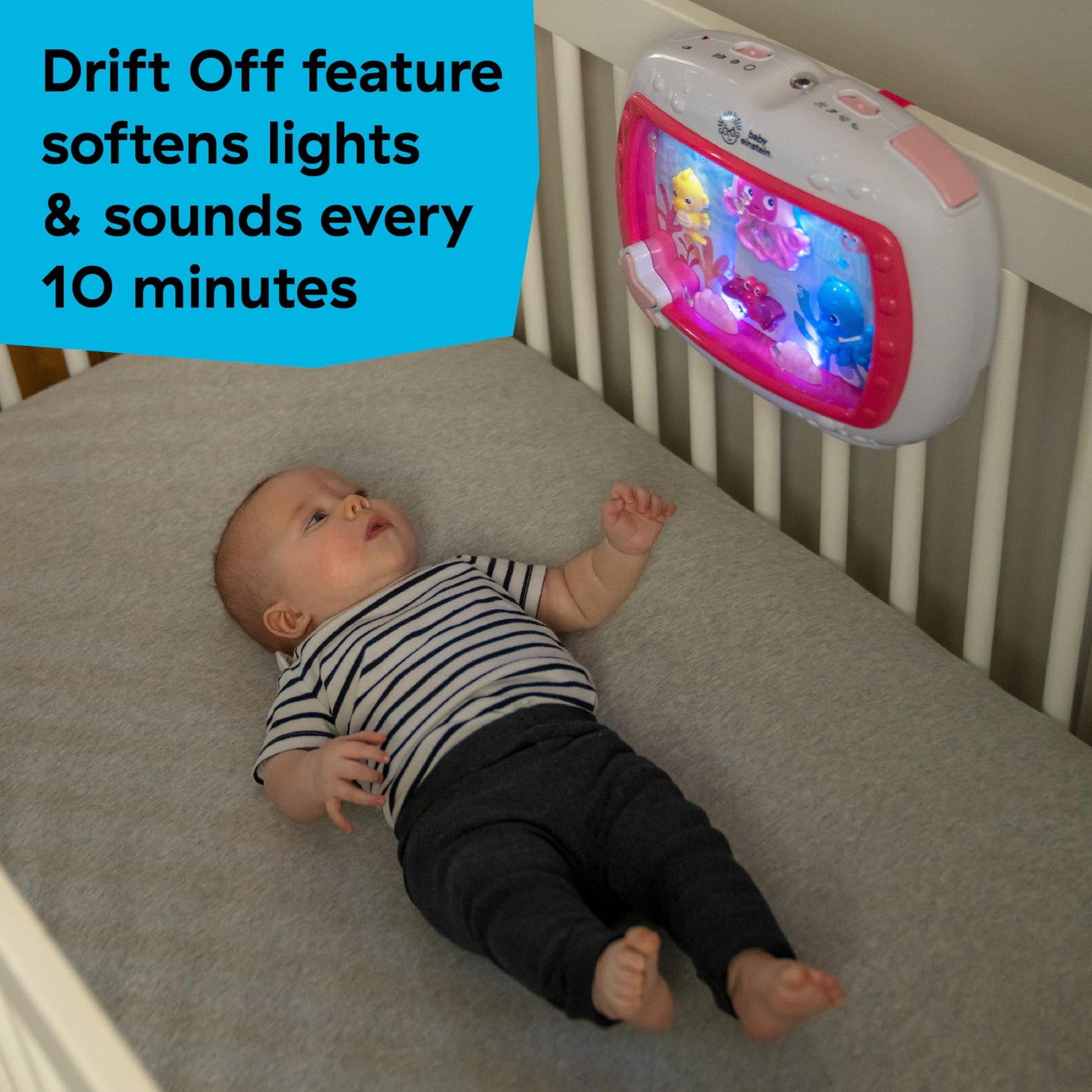 Baby Einstein Sea Dreams Soother akvaarium muusikaline öölamp ja voodimänguasi beebidele, roosa