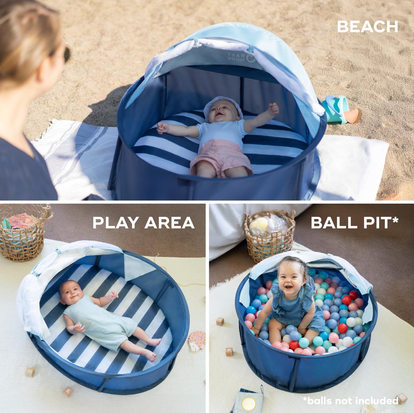 Babymoov Babyni Pop-Up UV-kaitsega beebi rannatelk, UPF 50+