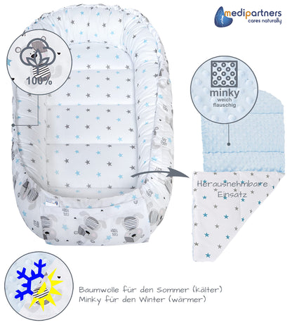 Medi Partners beebipesa Babynest Teddybär, 100 x 60 x 15 cm, vastsündinule