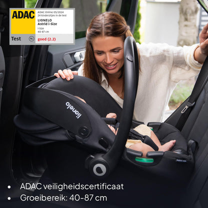 Lionelo Astrid i-Size turvahäll 40–87 cm (R129), ADAC testitud, must