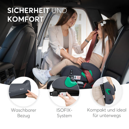 Kikka Boo i-Pop booster iste ISOFIX, i-Size, hall, 22-36 kg, 7-12 a