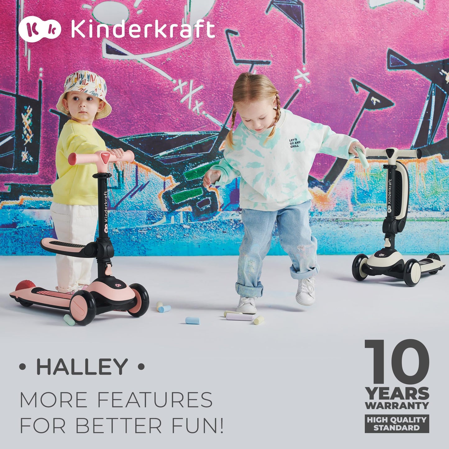 Kinderkraft HALLEY tõukeratas, roosa