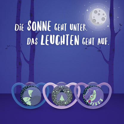 NUK Space Day & Night lutt 0-6 kuud, pimedas helendav, 4 tk
