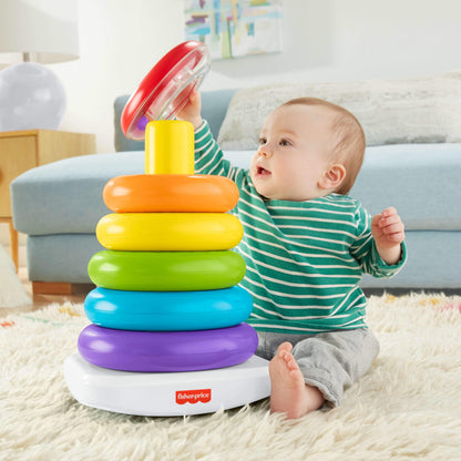 Fisher-Price hiiglaslik Rock-a-Stack rõngatorn, 36 cm, mitmevärviline, 1+ aastat