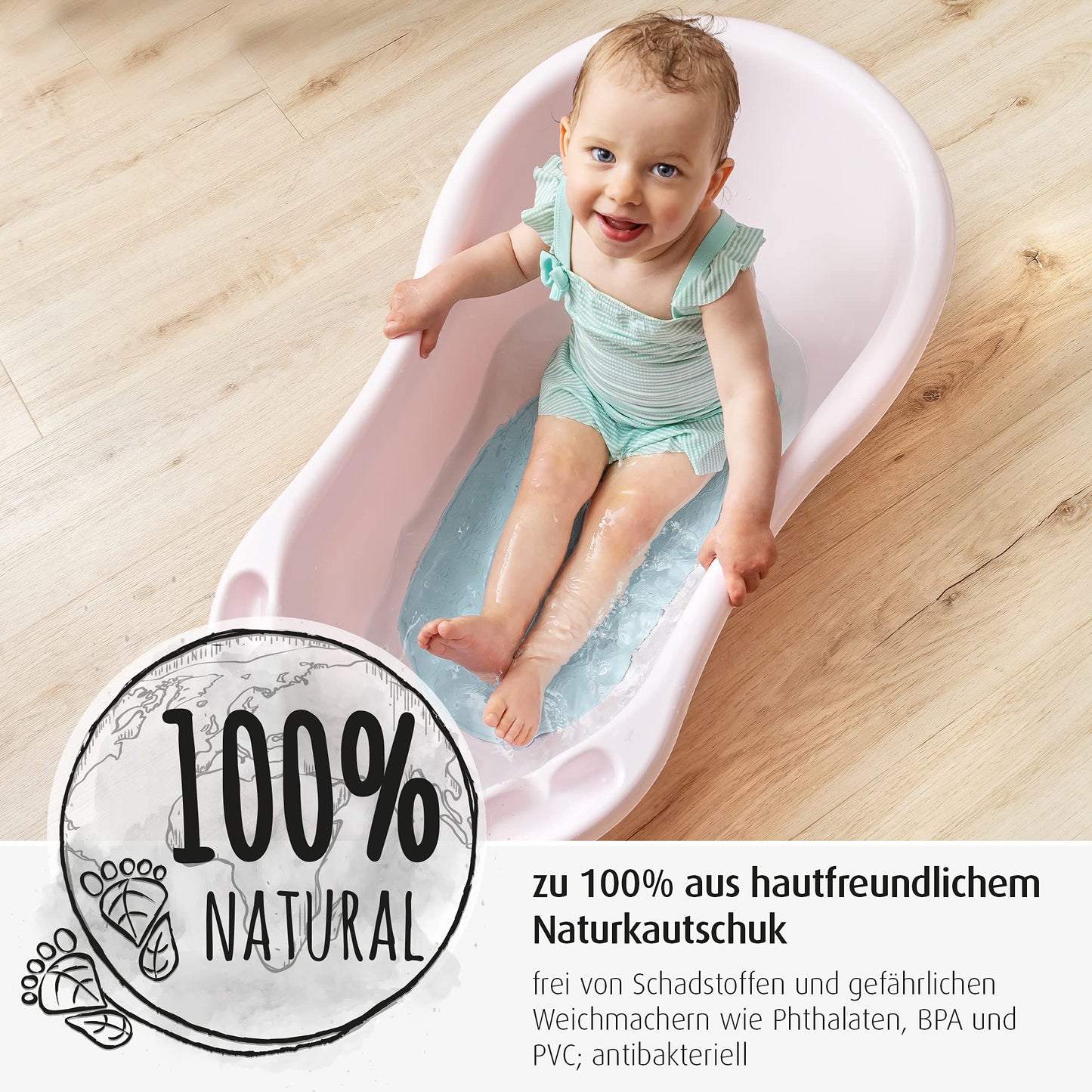 Reer MyHappyBath libisemisvastane vannimatt vaalamustriga, sinine