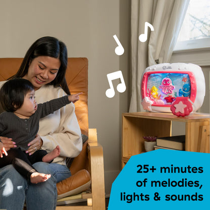 Baby Einstein Sea Dreams Soother akvaarium muusikaline öölamp ja voodimänguasi beebidele, roosa