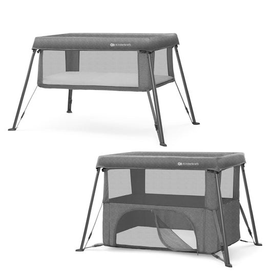 Kinderkraft CAMI 3-in-1 vauvansänky, matkasänky ja leikkikehä, harmaa