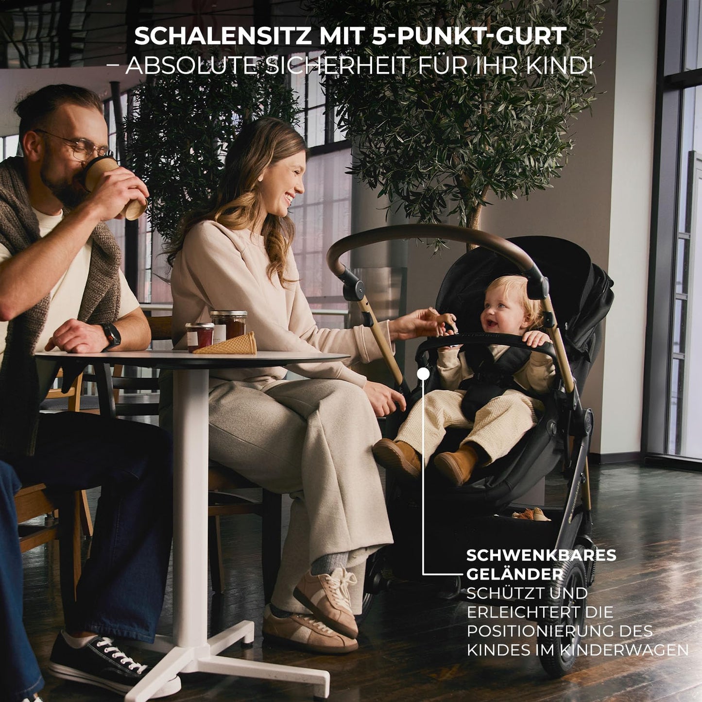 Kinderkraft MOOV 2 XL AIR 3-in-1 vankrikomplekt kuni 27 kg, must